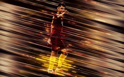 Cengiz Under, 4k, creative art, blades style, Roma FC, Turkish footballer, Serie A, Italy, red creative background, football, AS Roma
