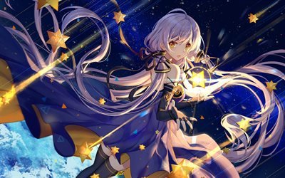 Polvo de estrellas, estrellas, ilustraci&#243;n, manga, de noche, Vocaloid