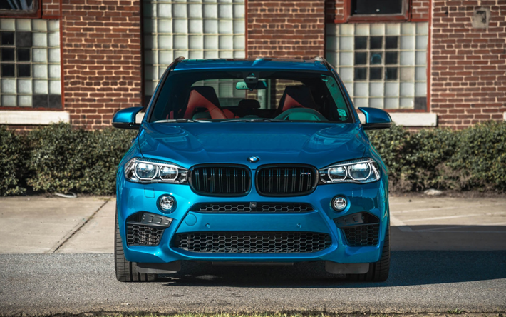 Download Wallpapers Bmw X5m F85 Blue X5 Vossen Front View Blue Suv Tuning X5 German Cars Bmw For Desktop Free Pictures For Desktop Free