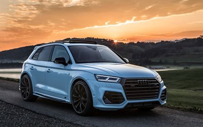 Audi SQ5, 2018, ABT, Widebody, valkoinen uusi Q5, crossover, tuning Q5, Saksan autoja, Audi