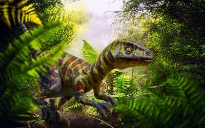 dinosaurus, viidakko, Monolophosaurus, 3d dinosaurus, piirroksia dinosauruksista, mets&#228;