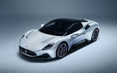 2022, Maserati MC20 Coupe, M165, vista frontal, exterior, white sports coupe, white MC20 Coupe, supercarros italianos, Maserati