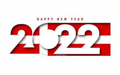 عام جديد سعيد 2022 الدنمارك, خلفية بيضاء, الدنمارك 2022, الدنمارك 2022 رأس السنة الجديدة, 2022 مفاهيم, الدنمارك, علم الدنمارك