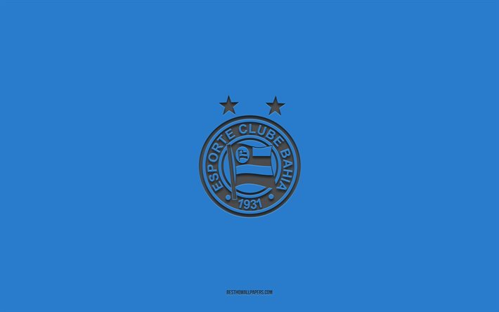 EC Bahia, sininen tausta, Brasilian jalkapallomaa, EC Bahia -tunnus, Serie A, Bahia, Brasilia, jalkapallo, EC Bahia logo