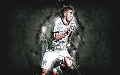 Gabriel Pereira, Corinthians, Calciatore brasiliano, Sfondo di pietra bianca, Serie A, Brasile, Calcio, Sport Club Corinthians Paulista