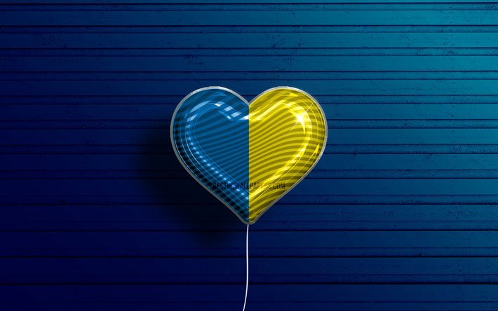 I Love Roscommon, 4k, realistic balloons, blue wooden background, Day of Roscommon, irish counties, flag of Roscommon, Ireland, balloon with flag, Counties of Ireland, Roscommon flag, Roscommon