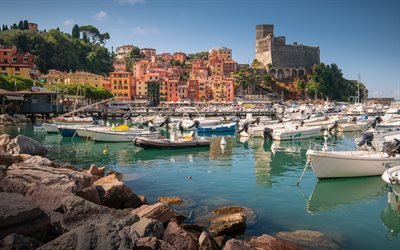 Lerici, summer, bay, Italian Riviera, Lerici panorama, Lerici cityscape, Ligurian Sea, La Spezia, Liguria, Italy