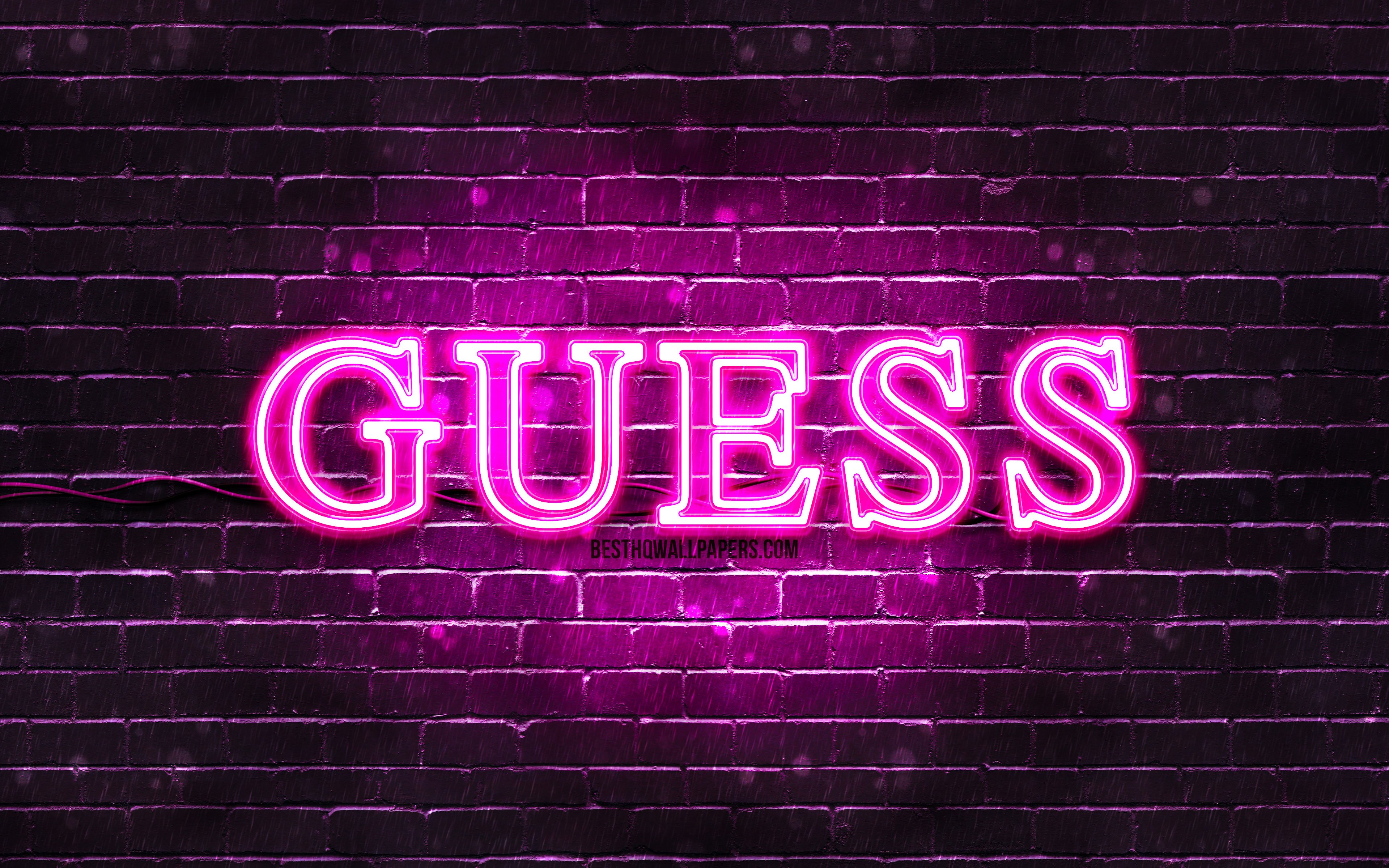 Download wallpapers Guess red logo 4k red brickwall Guess logo brands  Guess neon logo Guess for desktop free Pictures for desktop free
