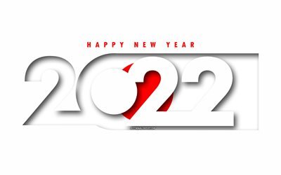 2022 Mutlu Yıllar Japonya, beyaz arka plan, 2022 Japonya, Japonya 2022 Yeni Yıl, 2022 kavramlar, Japonya, Japonya Bayrağı
