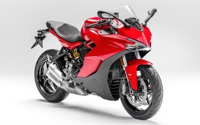 Ducati SuperSport S, 2017, red Ducati, sport bike, new motorcycle