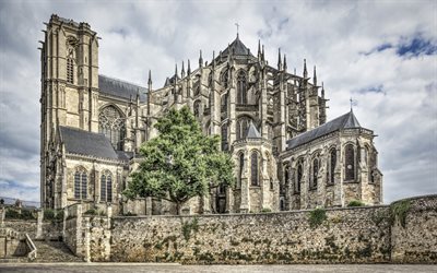 Katedrali, Saint Julien, Le Mans, tarihi yerler, Fransa