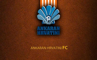 Ankaran Hrvatini FC, 4k, Slovenian football club, emblem, leather texture, PrvaLiga, Koper, Slovenia, Slovenian First Football League, football