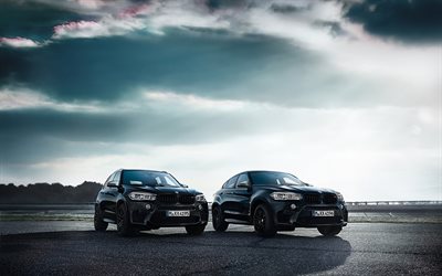 X6M BMW X5M, F85, BMW, F86, 4k, 2017 araba, Siyah Yangın Edition, tuning