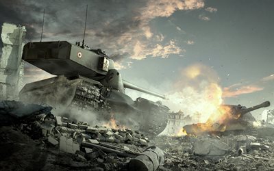 World of Tanks, E 100, AMX 50 B, French tank, World War II online game, WoT