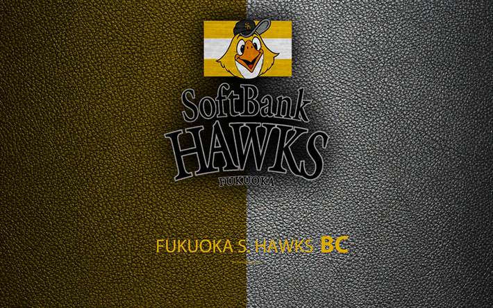 Download Wallpapers Fukuoka S Hawks 4k Japanese Baseball Club Logo Leather Texture Fukuoka Japan Nippon Professional Washovall Baseball For Desktop Free Pictures For Desktop Free