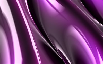 purple waves, 4k, 3d art, abstract waves, curves, creative