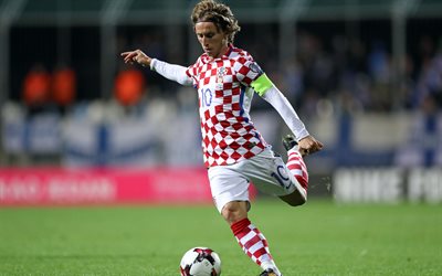 Luka Modric, Croatian footballer, 4k, national team, Croatia, football