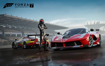 Forza Motorsport 7, 2017, Ferrari FXX-K, Ferrari 458 Italia, poster, new game, 4k