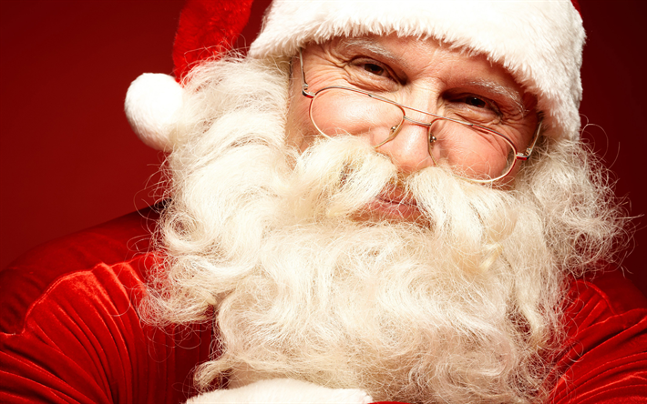 Santa Claus, 4k, Joulu, Uusi Vuosi, Hyv&#228;&#228; Joulua, Hyv&#228;&#228; Uutta Vuotta