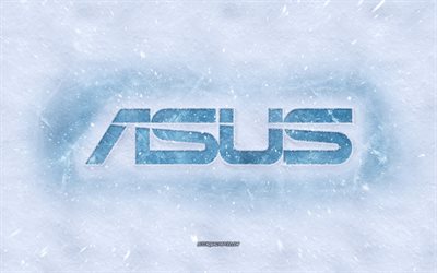 Asus logo, inverno concetti, consistenze di neve, neve, sfondo, Asus emblema, invernali, arte, Asus