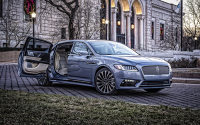 2020, Lincoln Continental, Coach Door Edition, front view, exterior, gray sedan, business class, new gray Continental, American cars, Lincoln