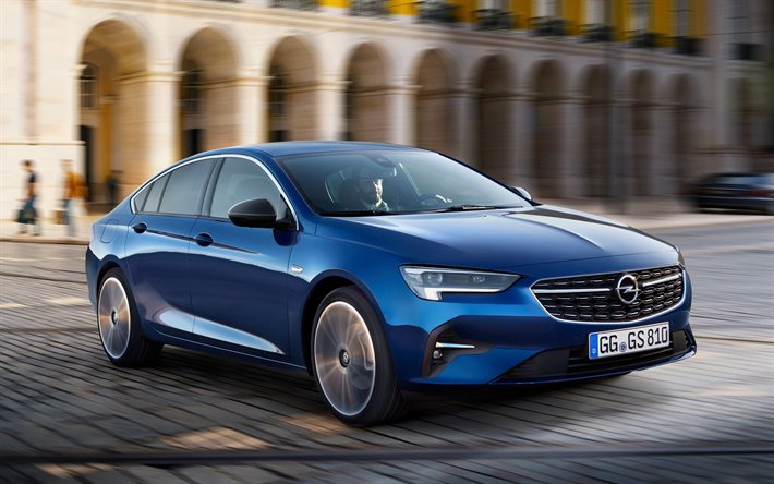 Opel Insignia Grand Sport, 4k, 2020 bilar, lyx bilar, Insignia blue, tyska bilar, 2019 Opel Insignia, Opel