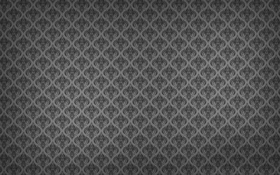 Download wallpapers black damask pattern, gray backgrounds, vintage ...