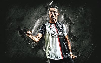 2020 Hristiyan Ronaldo, portre, Juventus, CR7, Portekizli futbolcu, Serie A İtalya, futbol