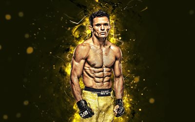 Douglas Silva de Andrade, 4k, yellow neon lights, Brazilian fighters, MMA, UFC, female fighters, Mixed martial arts, Douglas Silva de Andrade 4K, UFC fighters, MMA fighters