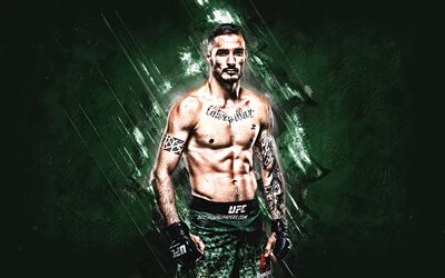 Danilo Belluardo, Caterpillar, MMA, UFC, portrait, green stone background, creative art