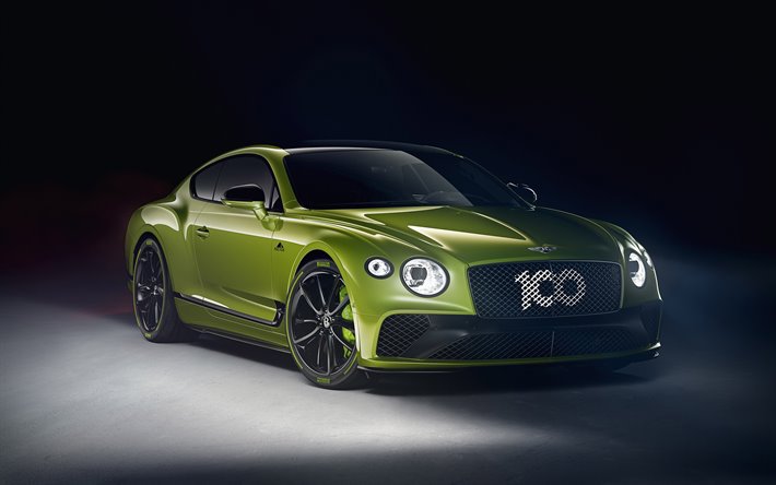 Bentley Continental GT Pikes Peak, 2020, 4K, vista de frente, exterior, verde coup&#233; deportivo, el ajuste de la Continental GT, el nuevo green Continental GT, el Brit&#225;nico de autom&#243;viles, Bentley