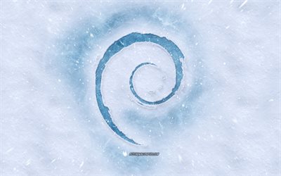 debian-logo, winter-konzepte, schnee, beschaffenheit, hintergrund, debian-emblem, winter-kunst, debian, linux
