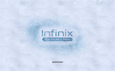 Infinix Mobile logo, inverno concetti, consistenze di neve, neve, sfondo, Infinix Mobile emblema, invernali, arte, Infinix Mobile