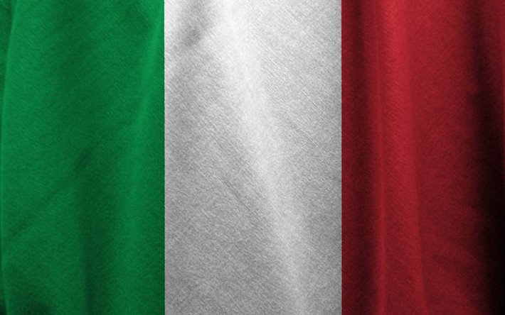 Flag of Italy, metal texture, italian flag, Italy, 3d flag of Italy