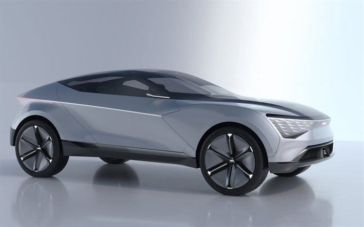 Kia Futuron Concepto de 2019, vista de frente, exterior, plata SUV, coches coreanos, Kia