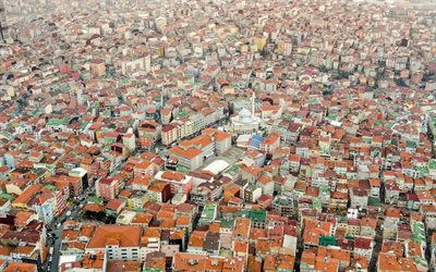 Estambul, calles, techos de casas, edificios, paisaje urbano, Turqu&#237;a