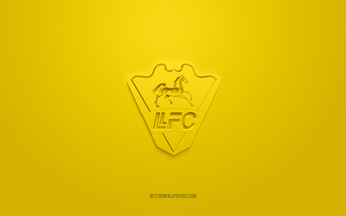 Llaneros FC, logotipo 3D criativo, fundo amarelo, seleção venezuelana de futebol, Divisão Primera da Venezuela, Villavicencio, Venezuela, arte 3D, futebol, logotipo 3D Llaneros FC