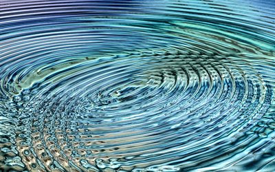 水の波のパターン, 4k, マクロ, 水のテクスチャ, 波、, 波のある背景, 水の背景