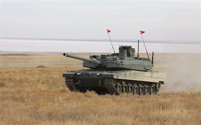Altay, char de combat principal turc, char Altay, drapeau de la Turquie, véhicules blindés modernes, armée turque, chars