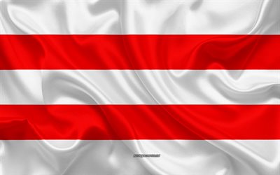 Bandiera di Usti nad Labem, Repubblica Ceca, 4k, tessitura della seta, bandiera di Usti nad Labem, citt&#224; ceche, Usti nad Labem