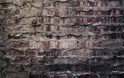 mur de briques grises, 4k, arri&#232;re-plans grunge, fond de briques grises, textures de briques, textures 3D, mur de briques, fond de briques, fond de pierre grise, briques, briques grises
