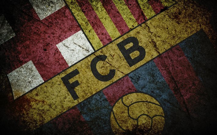 Barcelone, Football, Espagne, grunge, l&#39;embl&#232;me, le logo, le FC Barcelone