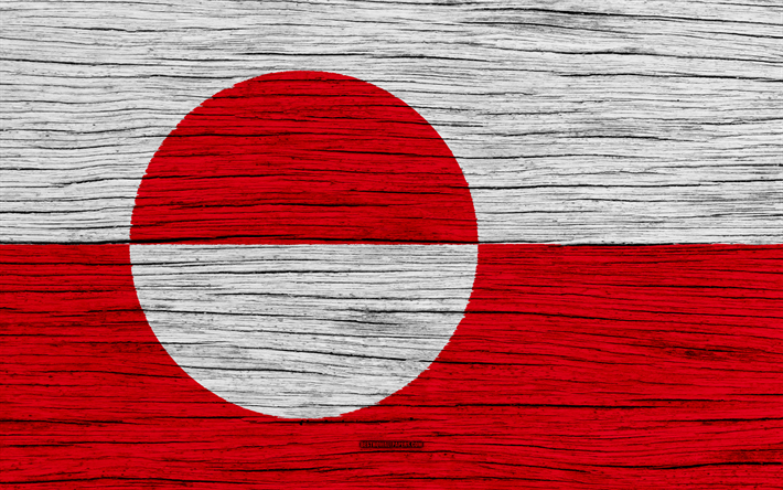 العلم من غرينلاند, 4k, أمريكا الشمالية, نسيج خشبي, غرينلاند العلم, الرموز الوطنية, الفن, غرينلاند