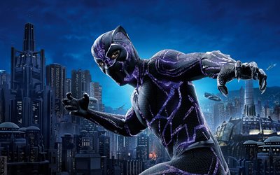 Black Panther, 2018, art, superhero, new movies, main character