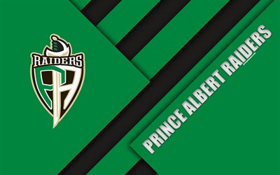 Prince Albert Raiders, WHL, 4K, Canadian hockey club, material design, logo, green black abstraction, Saskatchewan, Prince Albert, Canada, Western Hockey League