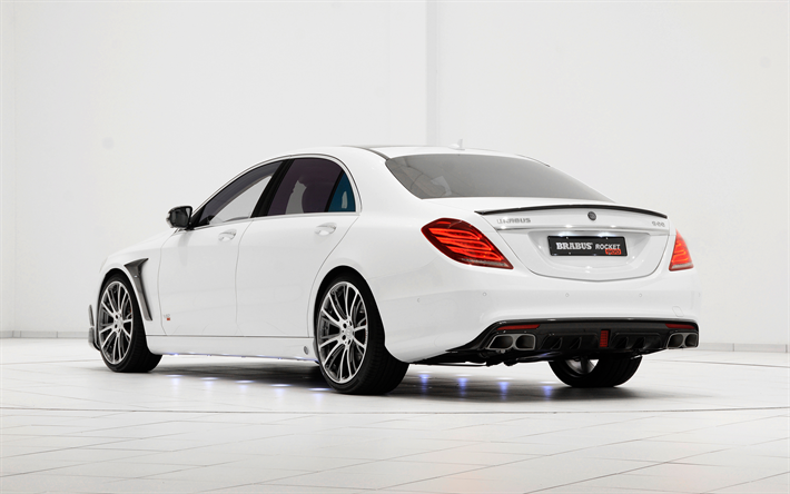 Download Wallpapers Brabus Rocket 900 Mercedes Benz S65 Amg 17 4k Luxury White Sedan Tuning White S Class Mercedes For Desktop Free Pictures For Desktop Free