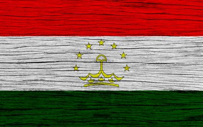 Flag of Tajikistan, 4k, Asia, wooden texture, Tajik flag, national symbols, Tajikistan flag, art, Tajikistan