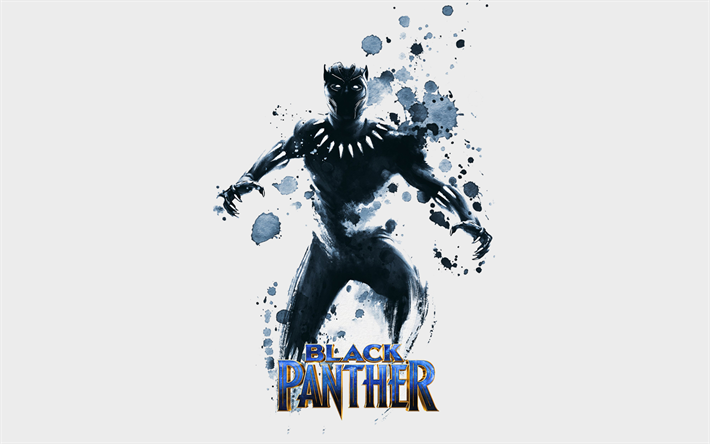 black panther, poster, 2018-film, superhelden, kunst