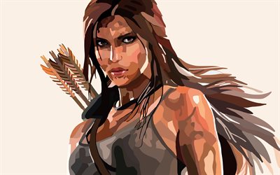 Lara Croft, 4k, arte, Lara Croft Tomb Raider