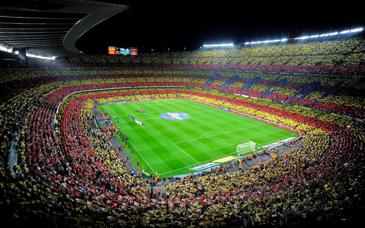 Camp Nou, jalkapallo-stadion, Barcelona, jalkapallo, Espanja, Euroopassa, Barcelona stadium, Nou Camp, Barca